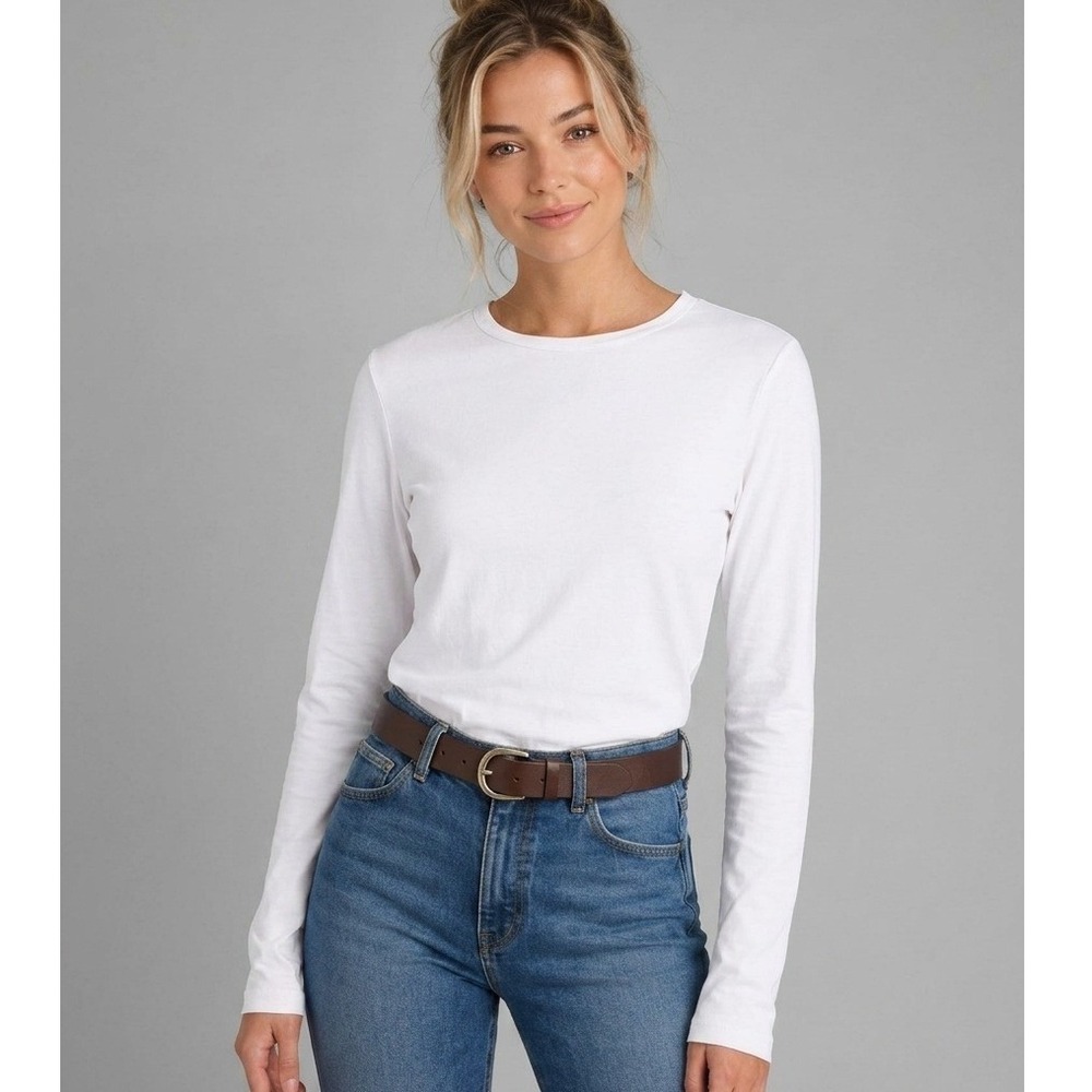 Madewell Long Sleeve Tee Shirt Womens Size XL White Crewneck So Soft Cotton